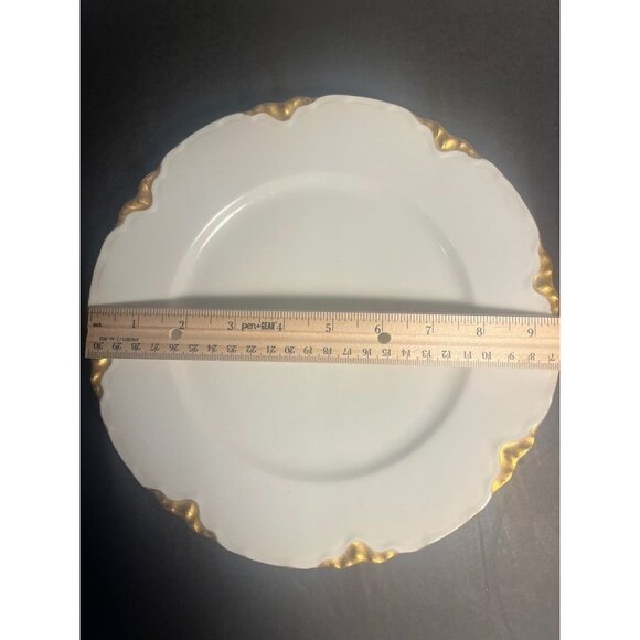 Antique Rex Bavaria Scalloped Gold Edge Dinner Plates Set Of 6 - Picture 5 of 5